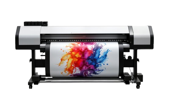 Large-format digital printer producing a colour banner